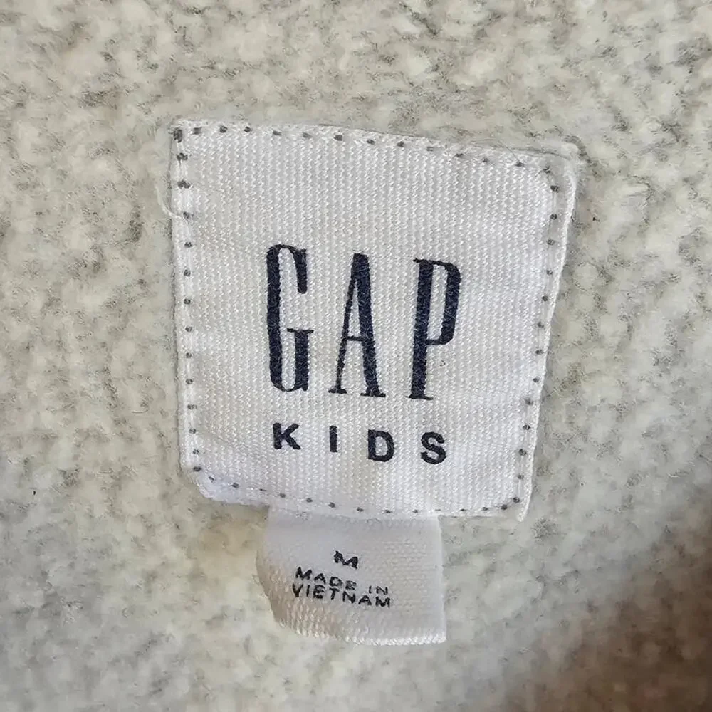 Gap Kids Boys Gray Camouflage Crew Neck Kidcore Sweatshirt with Logo
